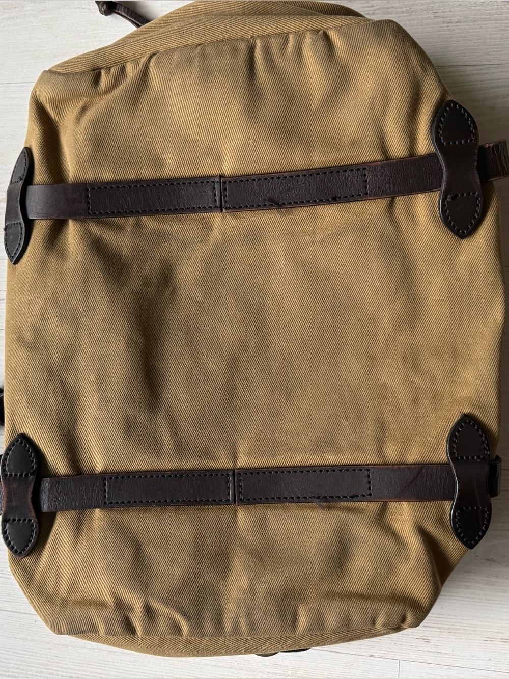 Filson Small Duffle Bag Tan Rugged Twill Leather Made in USA Unisex Vintage - Picture 5 of 15